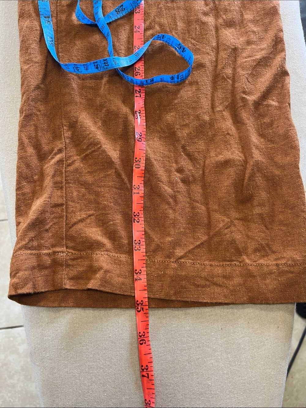 Old Navy Rust-Brown Wide-Leg Linen-Blend Jumpsuit with Buttons - Picture 13 of 16